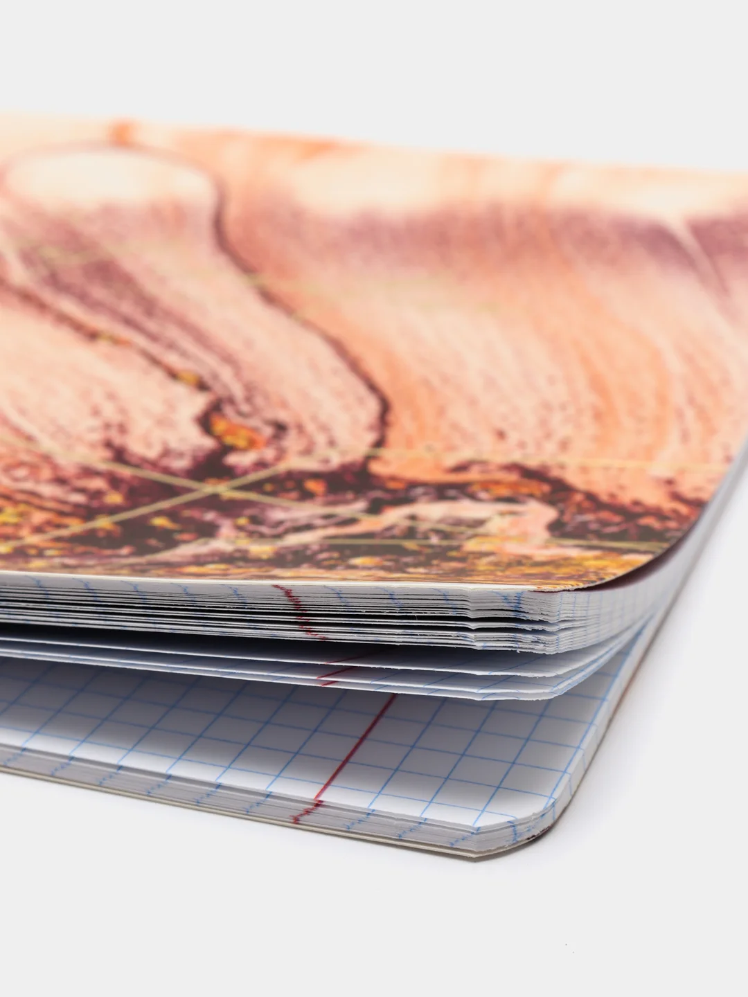 Бирюзовый тетрадь "Vivid marble", 48 листов, клетка, "софт-тач" ламинация, тиснение фольгой