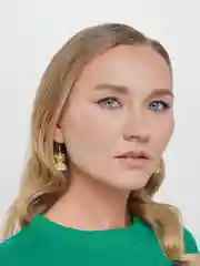 Лимонный серьги мармеладные мишки с блестками