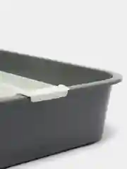 Серый лоток для кошачьего туалета с сеткой