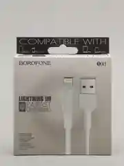 Белый кабель для зарядки Borofone Х1 Lightning