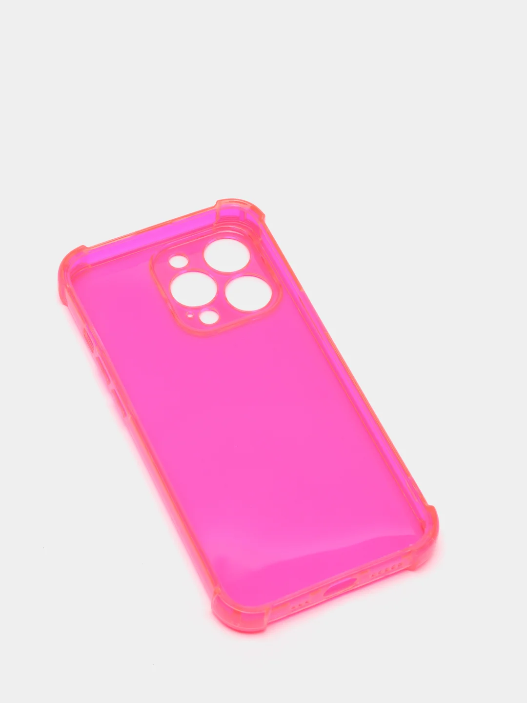 Розовый силиконовый противоударный чехол для Apple iPhone 13 Pro с защитой камеры
