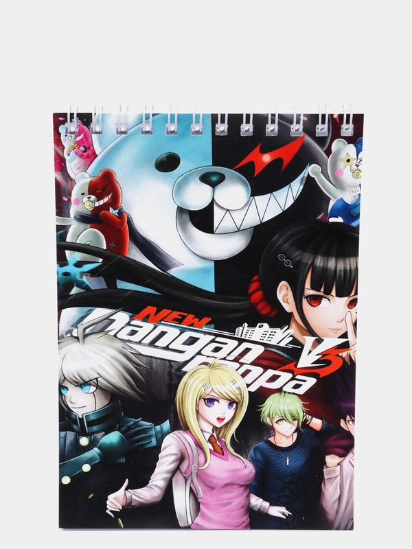 Блокнот по аниме "Danganronpa" (Данганронпа / Монокума) с обложкой из плотного картона
