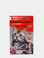 Биовакс Капли на холку для кошек, антипаразитарные, от блох и клещей БИО, 2 ампулы-пипетки