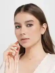 Золотой подвеска на леске, циркон
