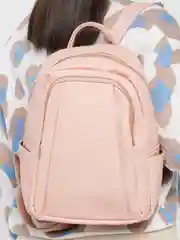 Розовый рюкзак женский из экокожи