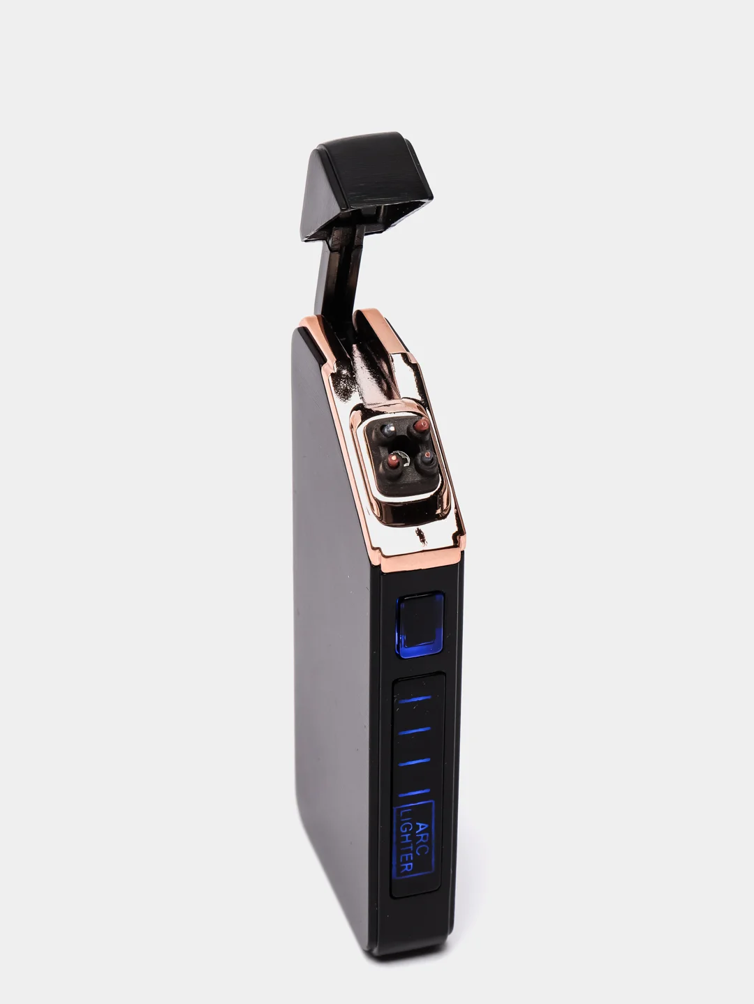 Черный электронная импульсная зажигалка USB Plazma, Металлическая, с сенсорным управлением LED