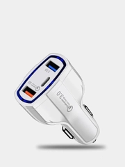 Автомобильное зарядное устройство 2 USB и Type C