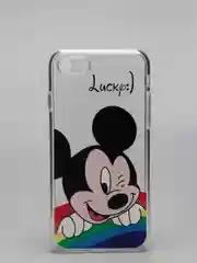 Бежевый меланж чехол для iPhone 7/8 "Микки"
