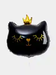 Шар фольгированный "Кошечка-королева", чёрная