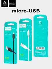 Кабель, Шнур, Провод, USB - microUSB, 2.4A, 1м, Denmen D01V, микро усб, микро юсб, андроид