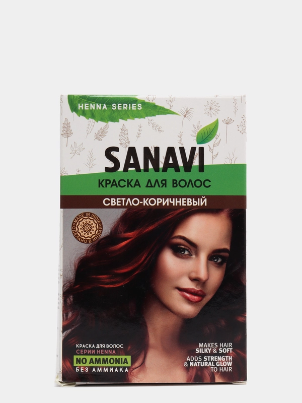 Краска SANAVI для волос без аммиака, тон светло-коричневый, 75 г