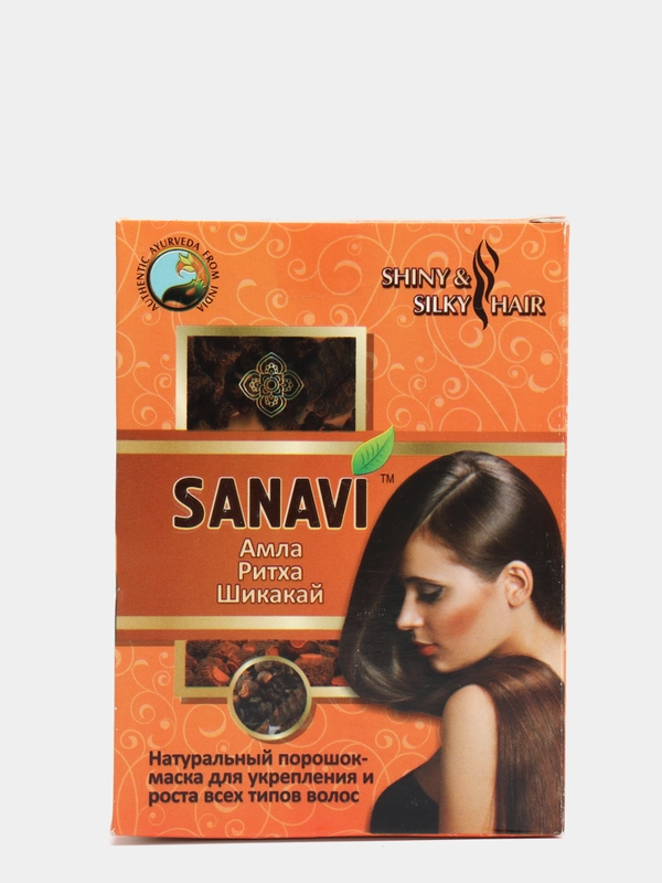 АЮРВЕДИЧЕСКИЙ ПОРОШОК ДЛЯ ВОЛОС АМЛА+РИТХА+ШИКАКАЙ САНАВИ (SANAVI), 100 Г