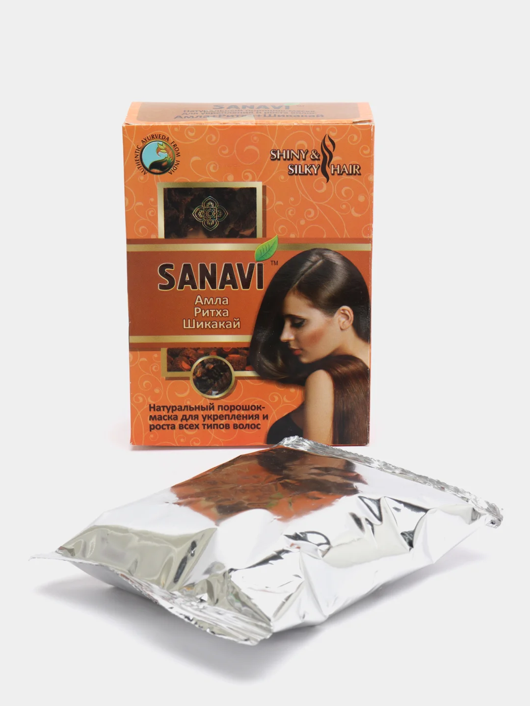 АЮРВЕДИЧЕСКИЙ ПОРОШОК ДЛЯ ВОЛОС АМЛА+РИТХА+ШИКАКАЙ САНАВИ (SANAVI), 100 Г
