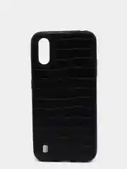 Угольный чехол Samsung Galaxy A01 / M01 (Самсунг Галакси А01 / М01) черный силиконовый под кожу