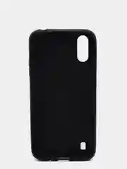 Угольный чехол Samsung Galaxy A01 / M01 (Самсунг Галакси А01 / М01) черный силиконовый под кожу