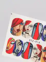 Прозрачный наклейки для дизайна ногтей "Лица и надписи", слайдеры