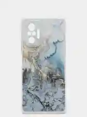 Голубой чехол на Xiaomi Redmi Note 10 Pro / Сяоми Редми Нот 10 Про прозрачный, с рисунком