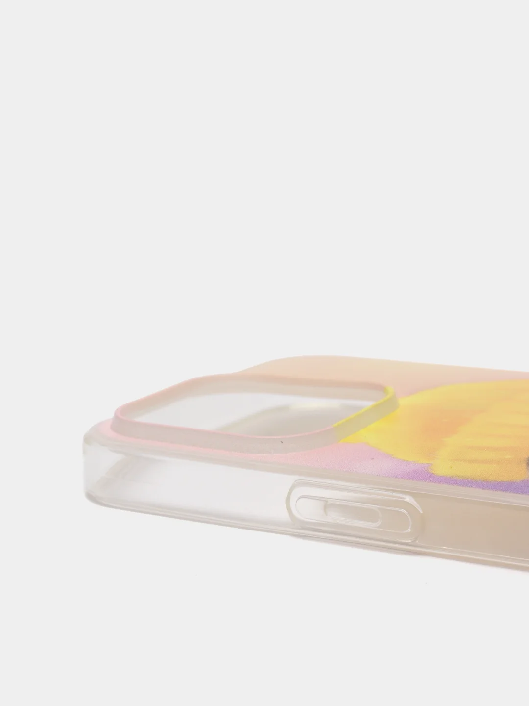 Желтый силиконовый чехол на iPhone 13 Pro/Айфон 13 Pro прозрачный, с рисунком, защита камеры