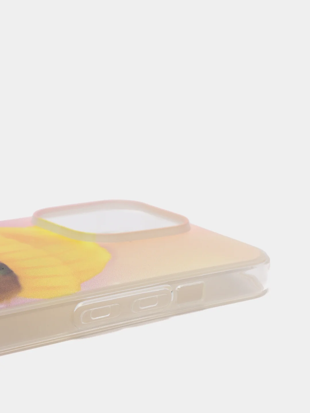 Желтый силиконовый чехол на iPhone 13 Pro/Айфон 13 Pro прозрачный, с рисунком, защита камеры