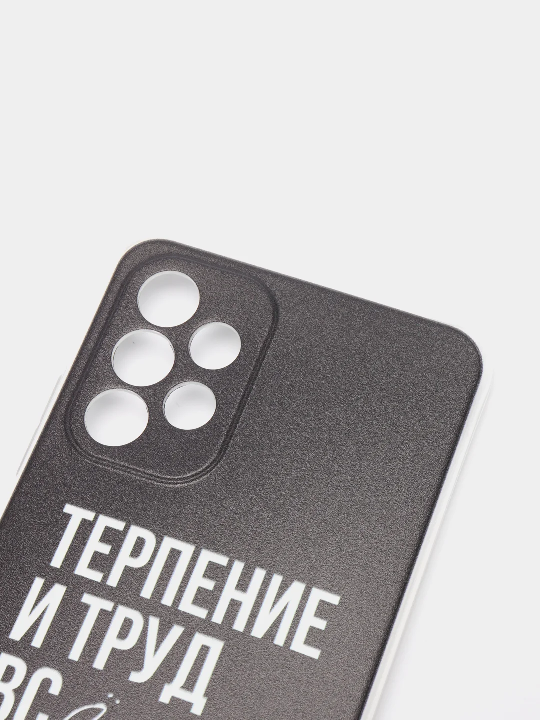 Тёмно-коричневый силиконовый чехол на Samsung Galaxy A32 / Самсунг А32 прозрачный с рисунком, защита камеры