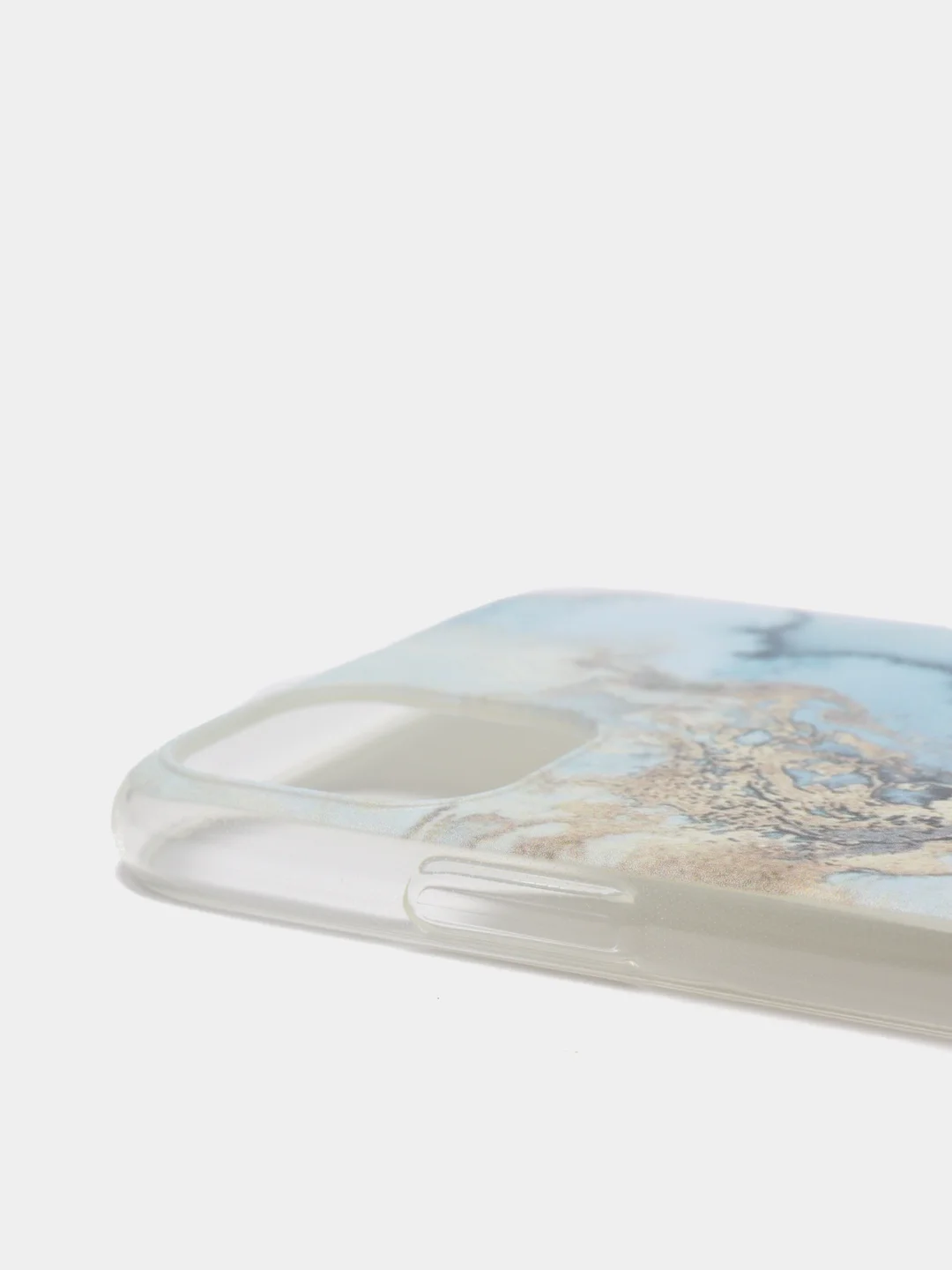 Голубой силиконовый чехол на Apple iPhone 11 / Айфон 11 прозрачный, с рисунком, защита камеры