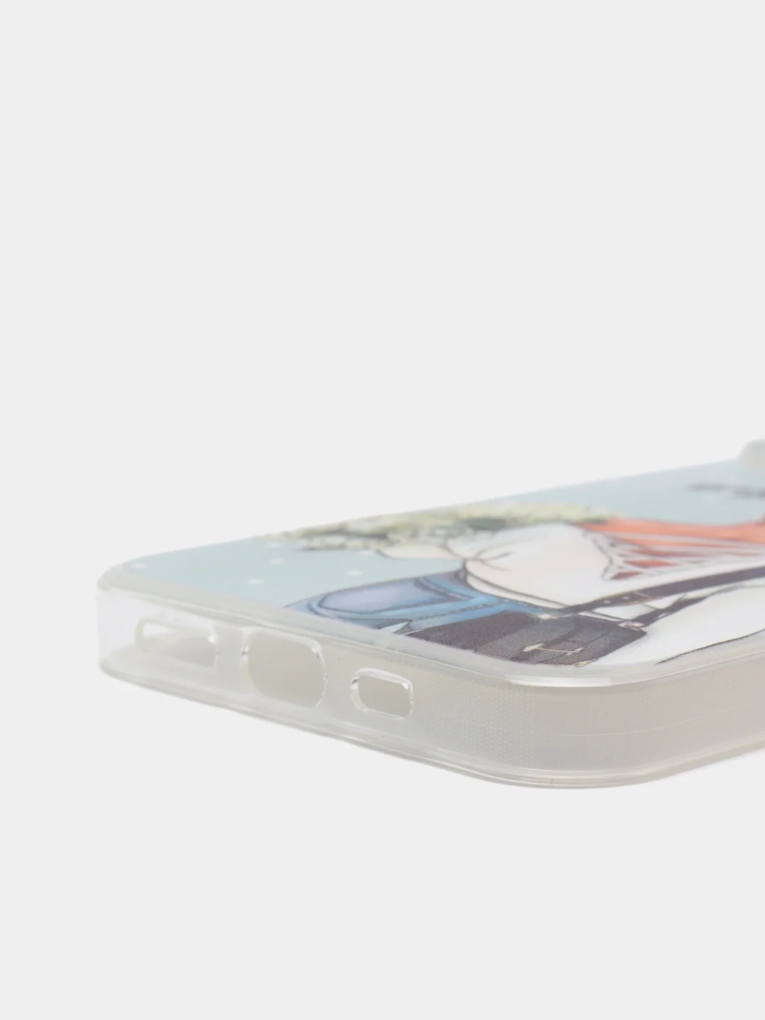 Тёмно-серый силиконовый чехол на iPhone 13 Pro/Айфон 13 Pro прозрачный, с рисунком, защита камеры