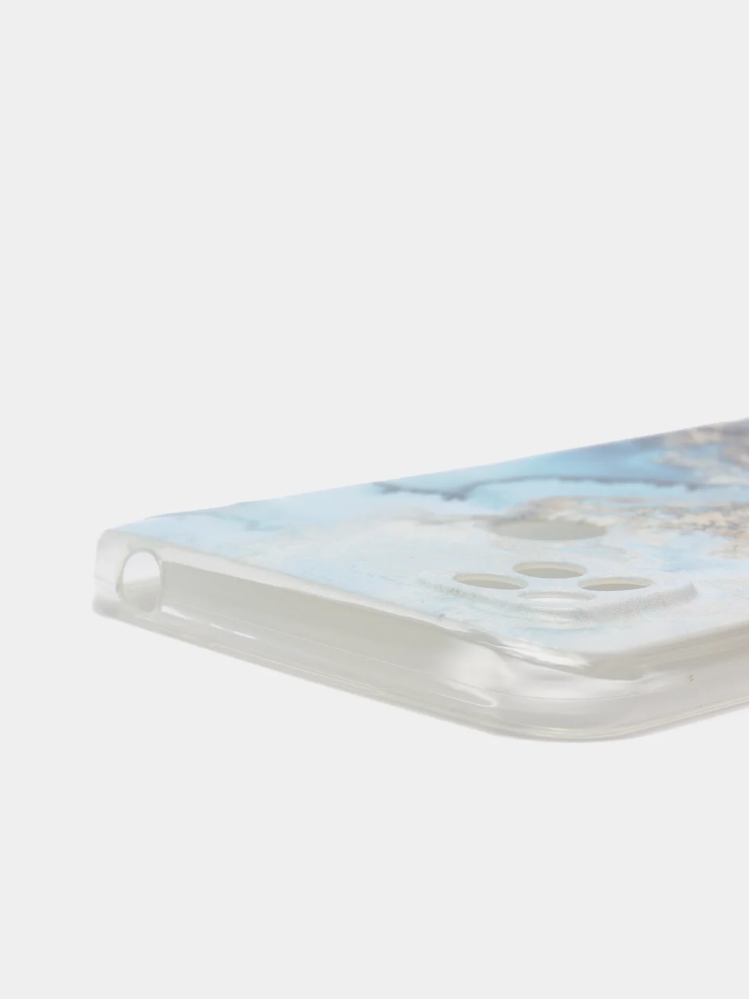 Голубой силиконовый чехол на Xiaomi Redmi 9C / Сяоми Редми 9С прозрачный с рисунком, защита камеры