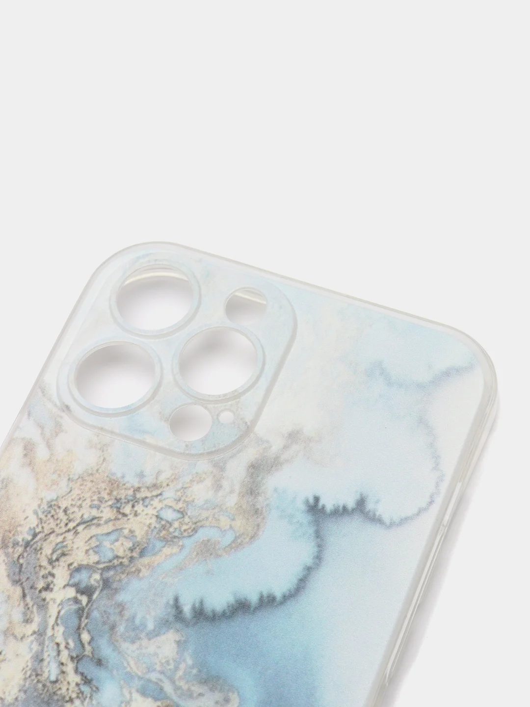 Голубой силиконовый чехол на Apple iPhone 13 Pro Max / Айфон 13 Pro Max прозрачный, с рисунком