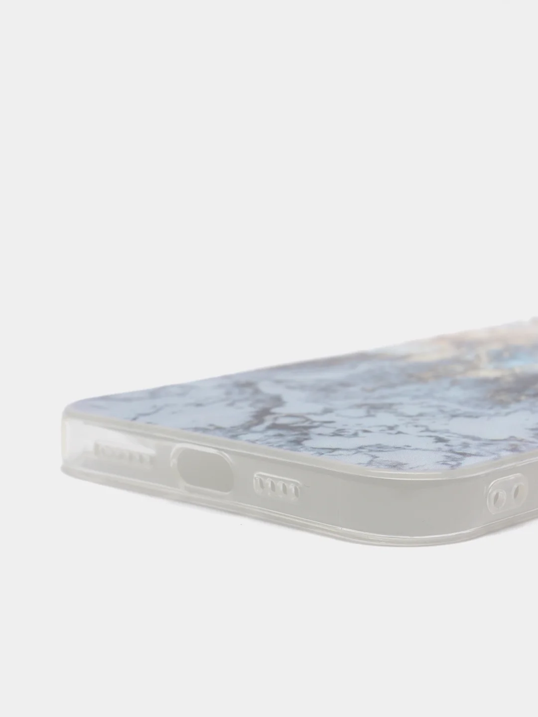 Голубой силиконовый чехол на Apple iPhone 13 Pro Max / Айфон 13 Pro Max прозрачный, с рисунком
