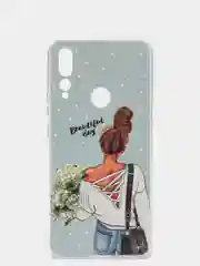 Тёмно-серый чехол на Huawei Honor 9X Premium/Y9 Prime 2019 / Хонор 9X Премиум прозрачный, с рисунком