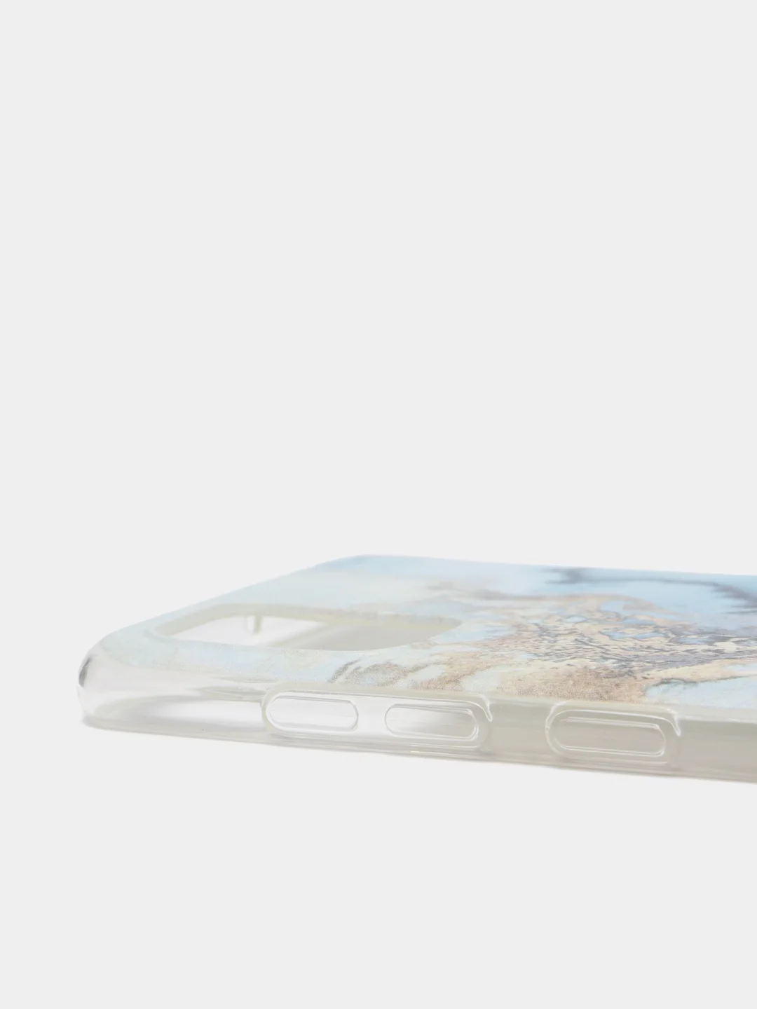 Голубой силиконовый чехол на Samsung Galaxy A51 / Самсунг А51 прозрачный с рисунком, защита камеры