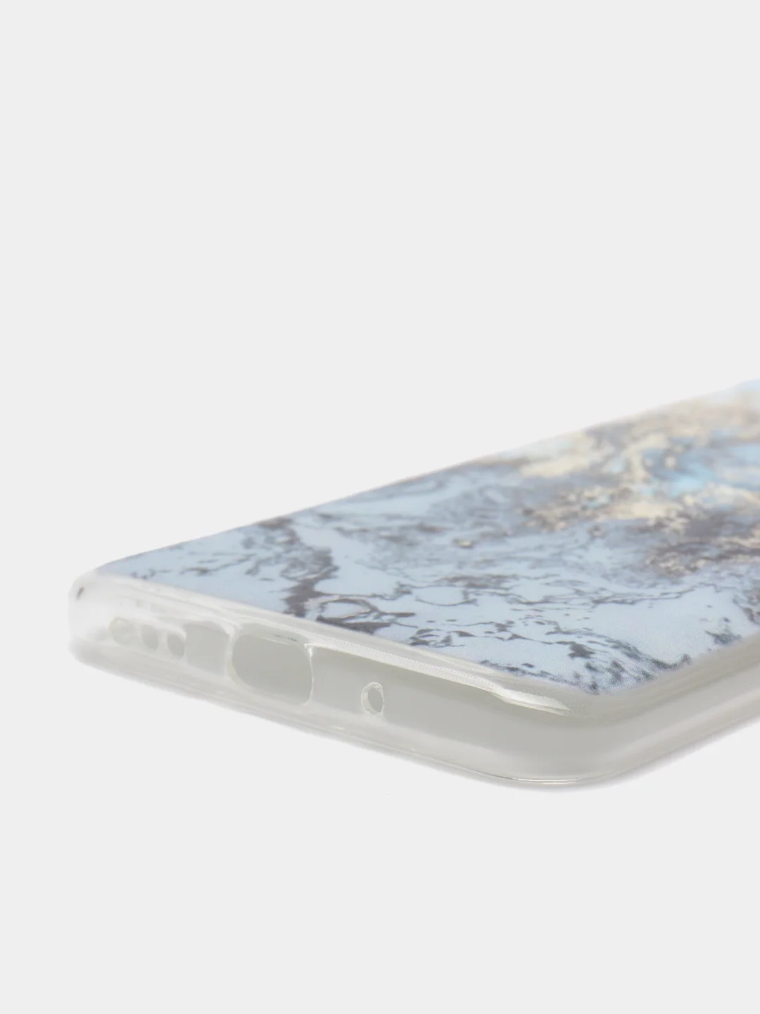 Голубой силиконовый чехол на Xiaomi Redmi 9A / Сяоми Редми 9А прозрачный с рисунком, защита камеры