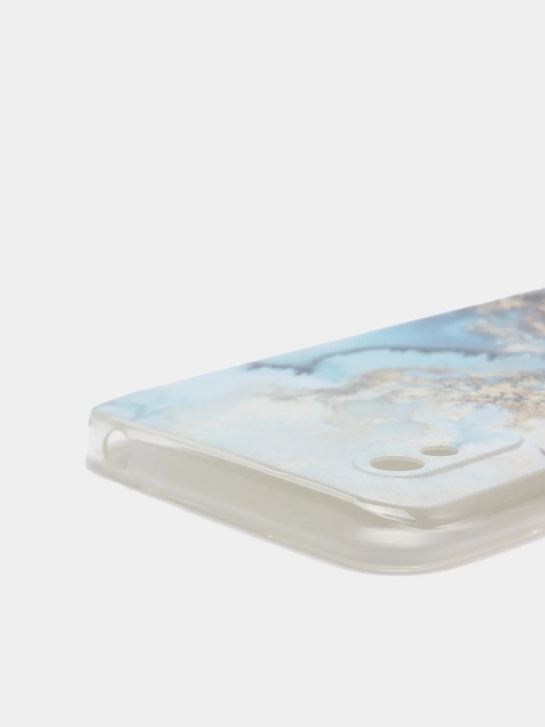 Голубой силиконовый чехол на Xiaomi Redmi 9A / Сяоми Редми 9А прозрачный с рисунком, защита камеры
