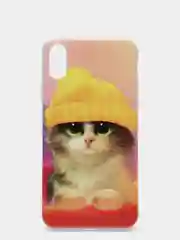Желтый силиконовый чехол на Apple iPhone XR / Айфон XR прозрачный, с рисунком, защита камеры