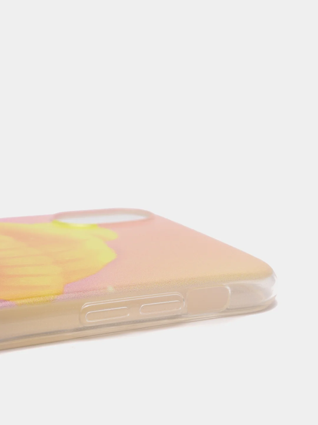 Желтый силиконовый чехол на Apple iPhone XR / Айфон XR прозрачный, с рисунком, защита камеры
