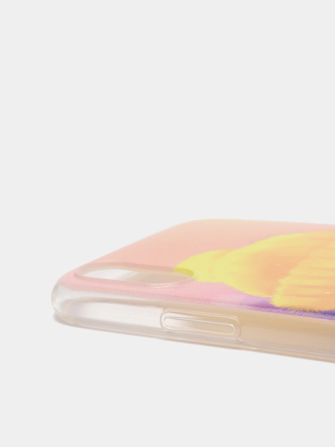 Желтый силиконовый чехол на Apple iPhone XR / Айфон XR прозрачный, с рисунком, защита камеры