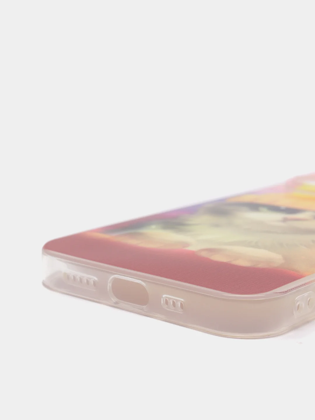 Желтый силиконовый чехол на iPhone 13 / Айфон 13 прозрачный, с рисунком, защита камеры