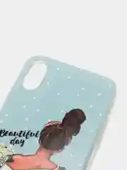 Тёмно-серый силиконовый чехол на Apple iPhone XR / Айфон XR прозрачный, с рисунком, защита камеры