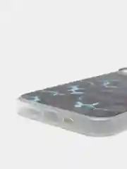 Бирюзовый силиконовый чехол на iPhone 13 Pro/Айфон 13 Pro прозрачный, с рисунком, защита камеры