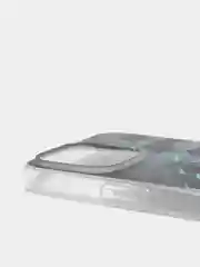 Бирюзовый силиконовый чехол на iPhone 13 Pro/Айфон 13 Pro прозрачный, с рисунком, защита камеры