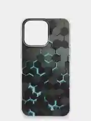 Бирюзовый силиконовый чехол на iPhone 13 Pro/Айфон 13 Pro прозрачный, с рисунком, защита камеры
