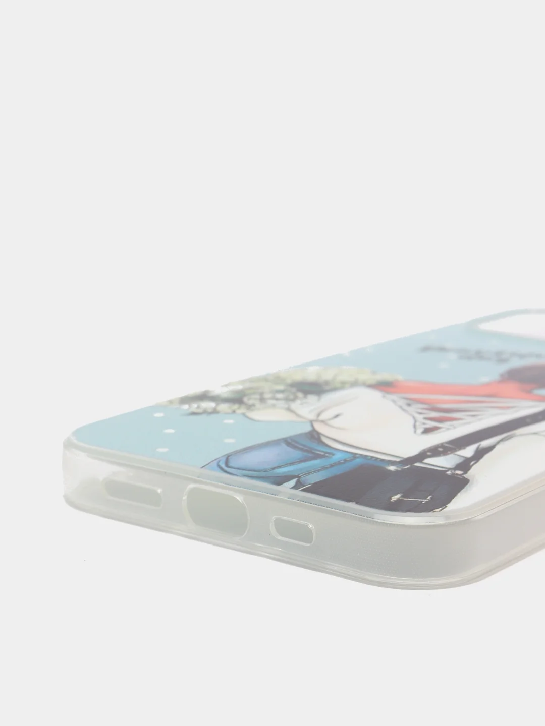 Тёмно-серый силиконовый чехол на Apple iPhone 12/12 Pro / Айфон 12/12 Pro прозрачный, с рисунком