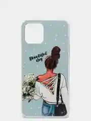 Тёмно-серый силиконовый чехол на Apple iPhone 12/12 Pro / Айфон 12/12 Pro прозрачный, с рисунком