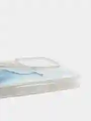 Голубой силиконовый чехол на iPhone 13 Pro/Айфон 13 Pro прозрачный, с рисунком, защита камеры