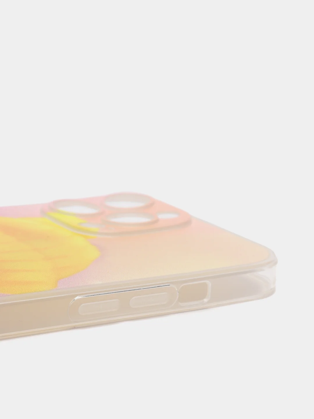 Желтый силиконовый чехол на Apple iPhone 13 Pro Max / Айфон 13 Pro Max прозрачный, с рисунком