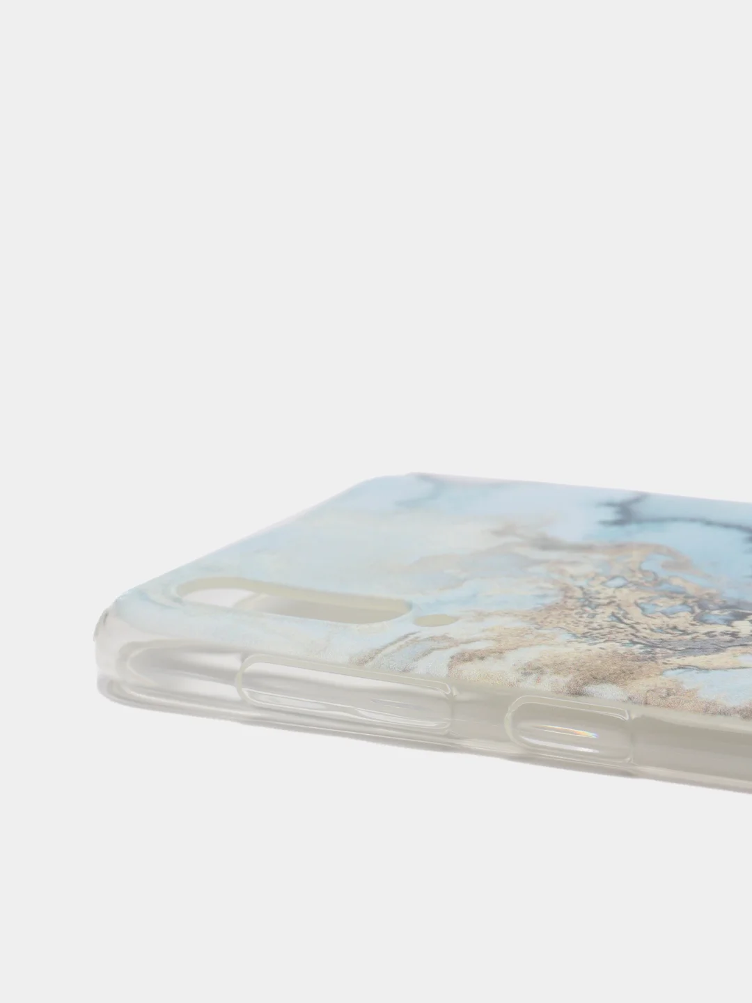Голубой силиконовый чехол на Samsung Galaxy A50/A30s / Самсунг А50/А30s прозрачный, с рисунком