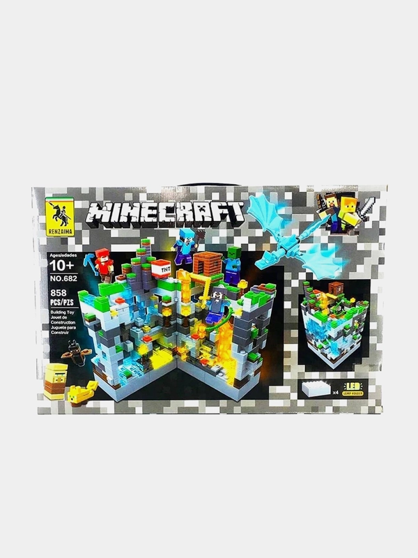 Конструктор Крепость дракона Майнкрафт minecraft 858 дет светящийся с LED-подсветкой