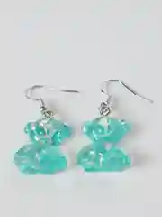 Бирюзовый серьги мармеладные мишки с блестками