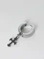 Серьга-кольцо, пирсинг с подвеской "Крест" из медицинской
