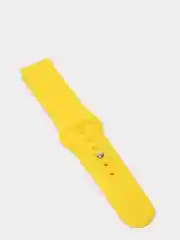 Желтый силиконовый ремешок с кнопкой для Xiaomi Amazfit Bip / Samsung / Huawei, 20 мм